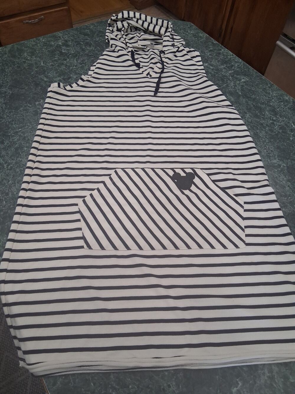Junk Food Disney Mickey Mouse Midi Dress Womens XL Striped Sleeveless Hoodie
